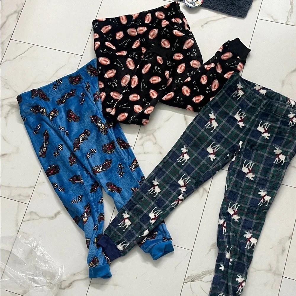 Sleep On It Kids Pajama Bottoms - Black, Blue, Green Plaid